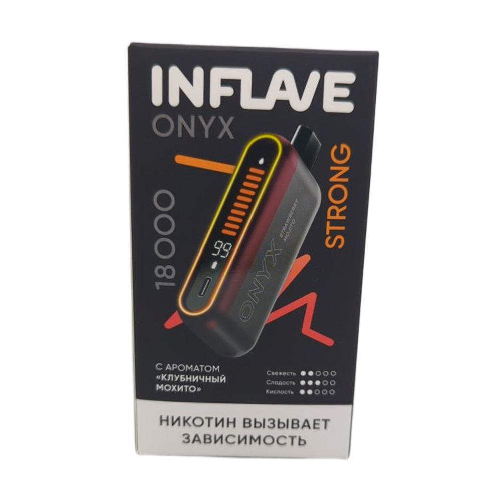Электронная сигарета INFLAVE ONYX 18000 STRONG (Клубничный мохито) Электронная сигарета INFLAVE ONYX 18000 STRONG (Клубничный мохито) - Купить с доставкой в Красногорске