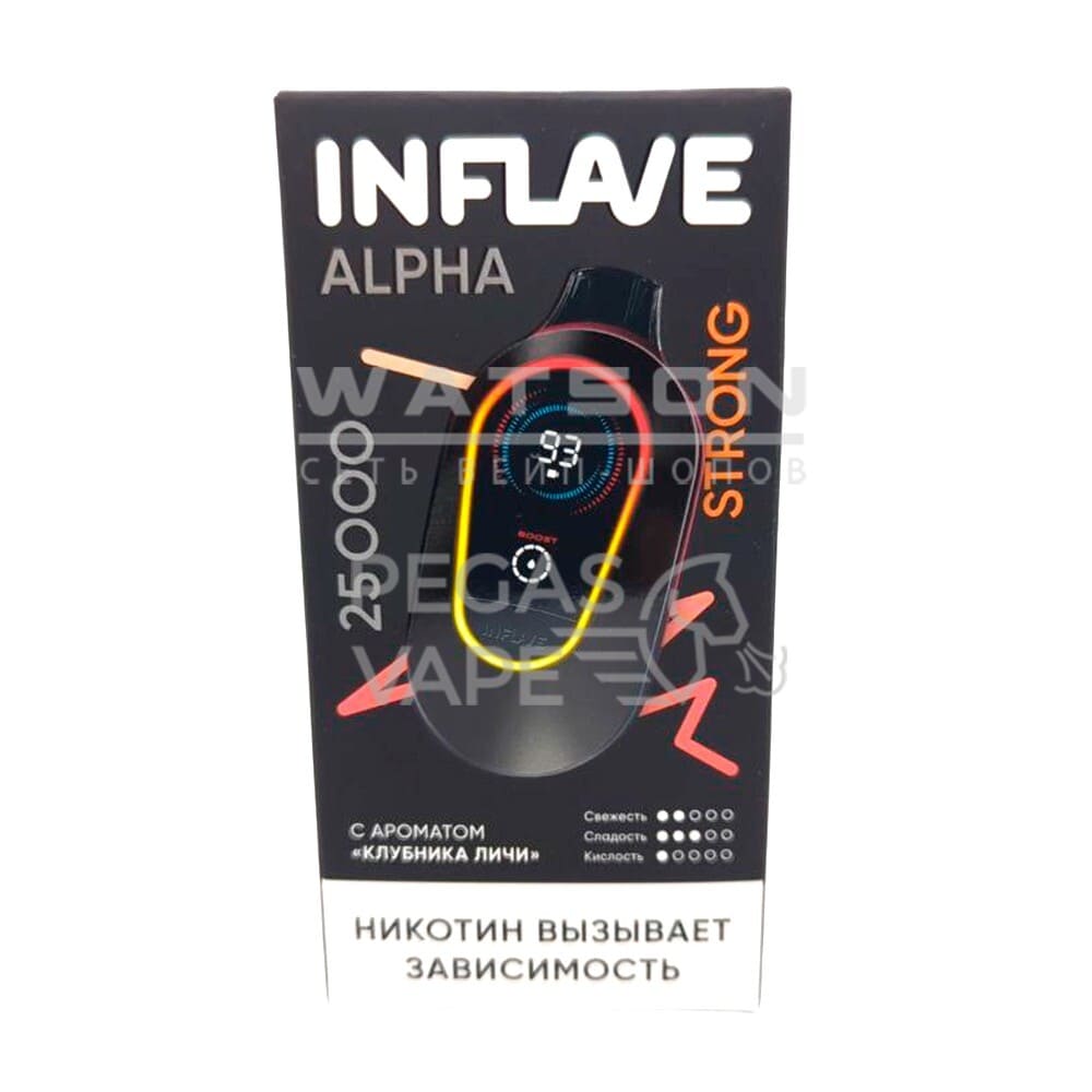 Электронная сигарета INFLAVE ALPHA 25000 STRONG (Клубника личи) - Купить с доставкой в Красногорске