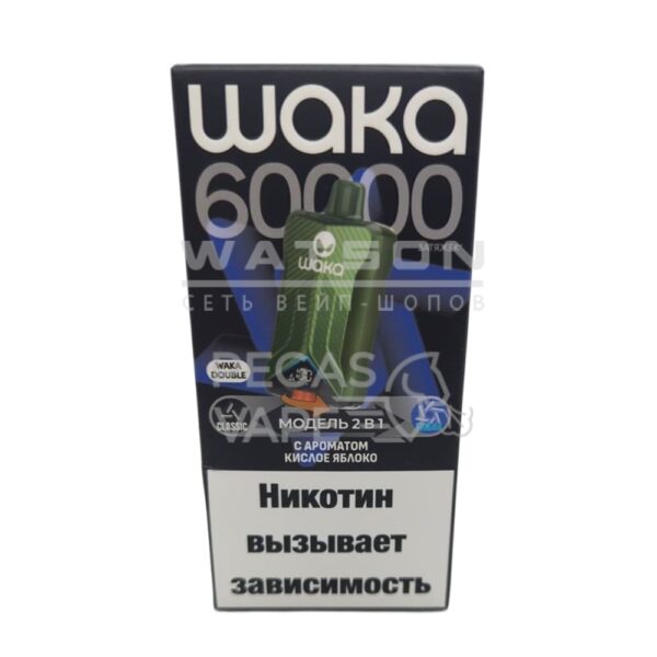 Электронная сигарета WAKA DB 60000 (Кислое яблоко) - Купить с доставкой в Красногорске