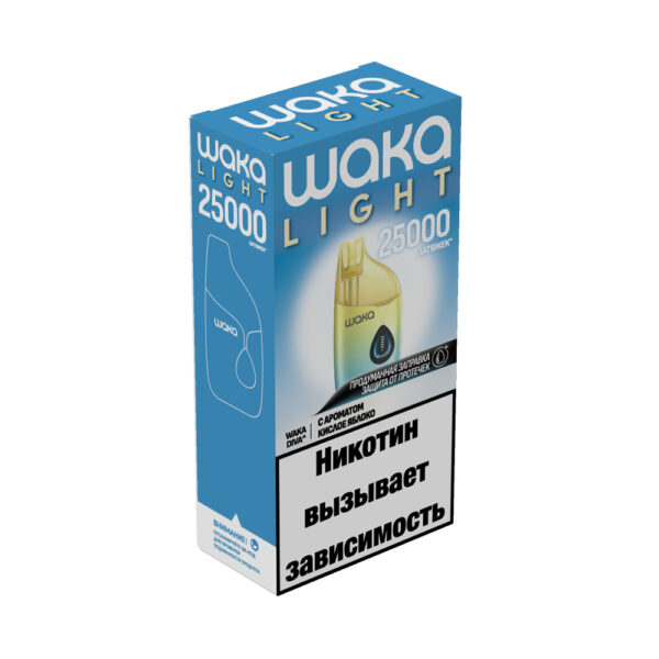Электронная сигарета WAKA LIGHT DIVA 25000 (Кислое Яблоко) - Купить с доставкой в Красногорске