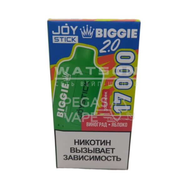 Электронная сигарета JOYSTICK Biggie 17000 (Виноград Яблоко) - Купить с доставкой в Красногорске