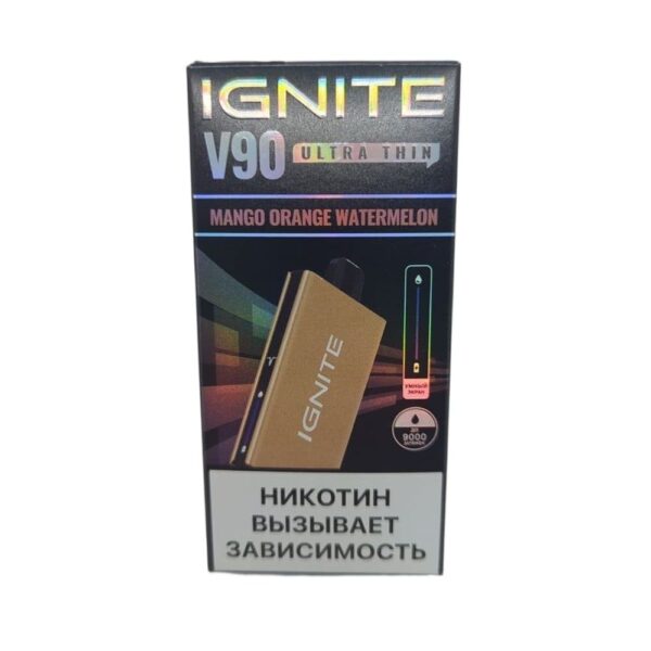 Электронная сигарета IGNITE V-90 (9000) GOLD  (Манго апельсин арбуз) - Купить с доставкой в Красногорске