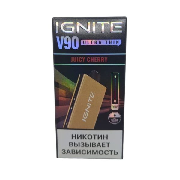 Электронная сигарета IGNITE V-90 (9000) GOLD  (Сочная вишня) - Купить с доставкой в Красногорске
