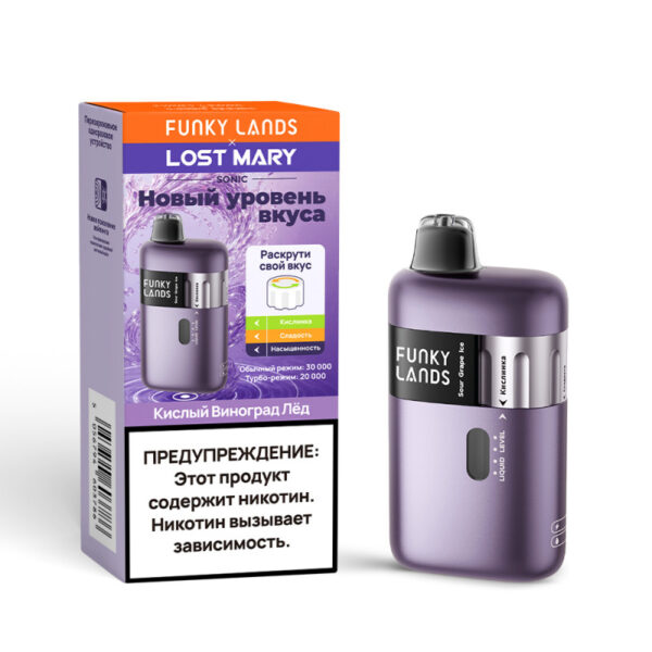 Электронная сигарета FUNKY LANDS SONIC (Кислый виноград лед) - Купить с доставкой в Красногорске