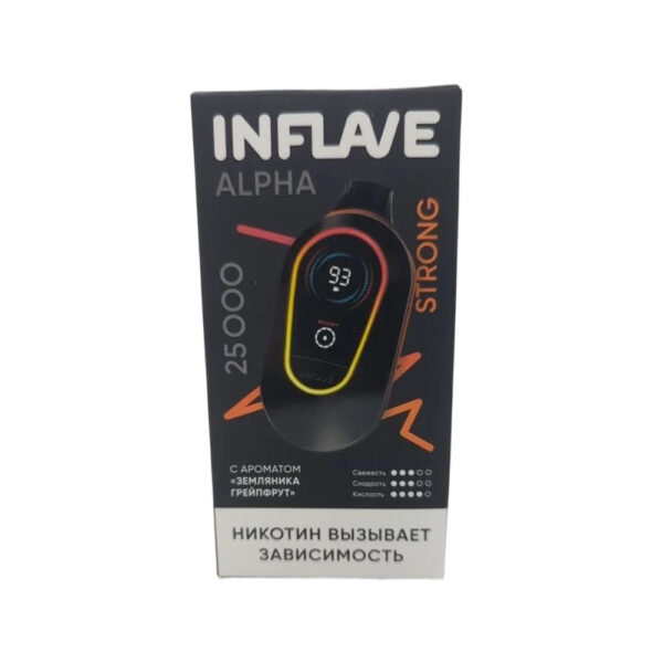 Электронная сигарета  INFLAVE ALPHA 25000 STRONG (Земляника грейпфрут) - Купить с доставкой в Красногорске