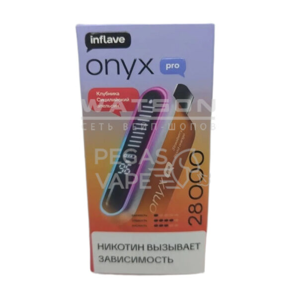 Электронная сигарета INFLAVE ONYX PRO 28000 (Клубника Сицилийский апельсин) - Купить с доставкой в Красногорске