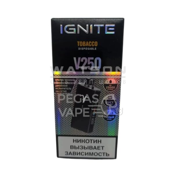 Электронная сигарета IGNITE V-250 BLACK (Табак) - Купить с доставкой в Красногорске