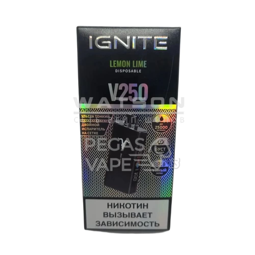 Электронная сигарета IGNITE V-250 BLACK (Лимон лайм) Электронная сигарета IGNITE V-250 BLACK (Лимон лайм) - Купить с доставкой в Красногорске